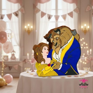 Piñata inspirowana Piękną i Bestią – wyjątkowa, ręcznie robiona ozdoba i przedmiot do świętowania