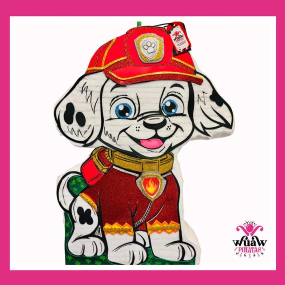 Paw Patrol Marshall Piñata – 19.6” Fire Dog Birthday Piñata – Handmade Paw Patrol Party Decor – Free Shipping + 20% Off!