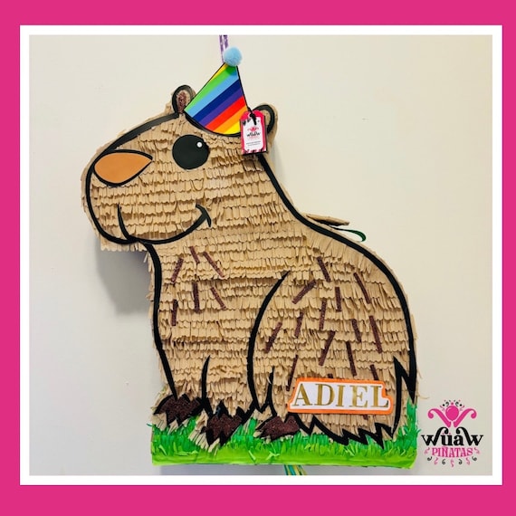 Capibara Personalized Piñata - Themed Birthday Decoration - 19.6 Inch Handmade Children's Party