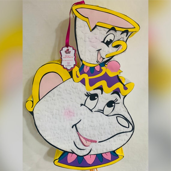 Piñata de la Sra. Potts y Chip - Fiesta Temática de la Bella y la Bestia (Envío Gratis