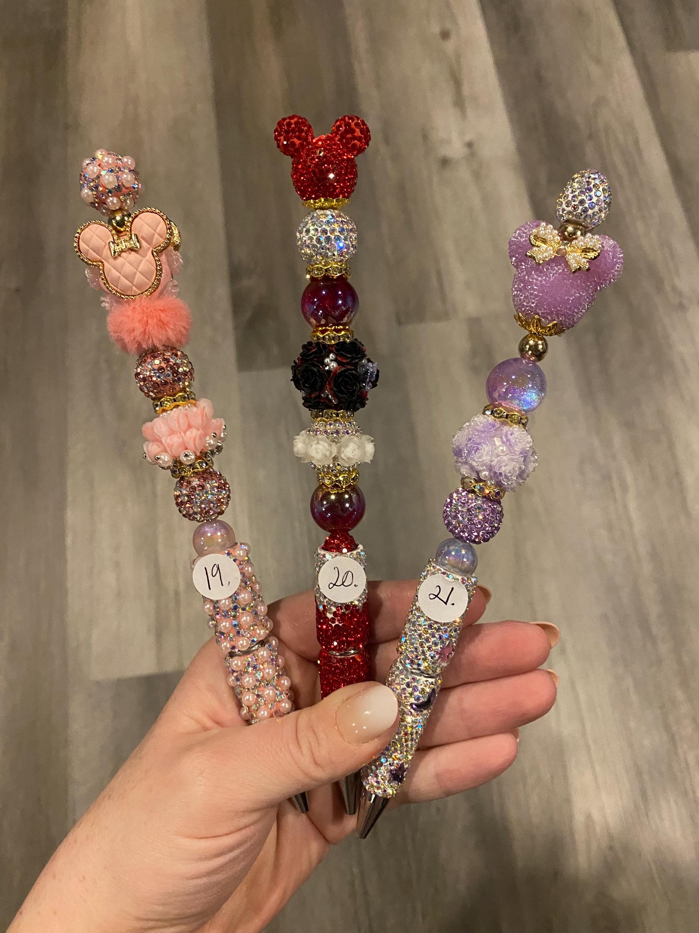 Handmade Beadable Pens - Mickey and Minnie