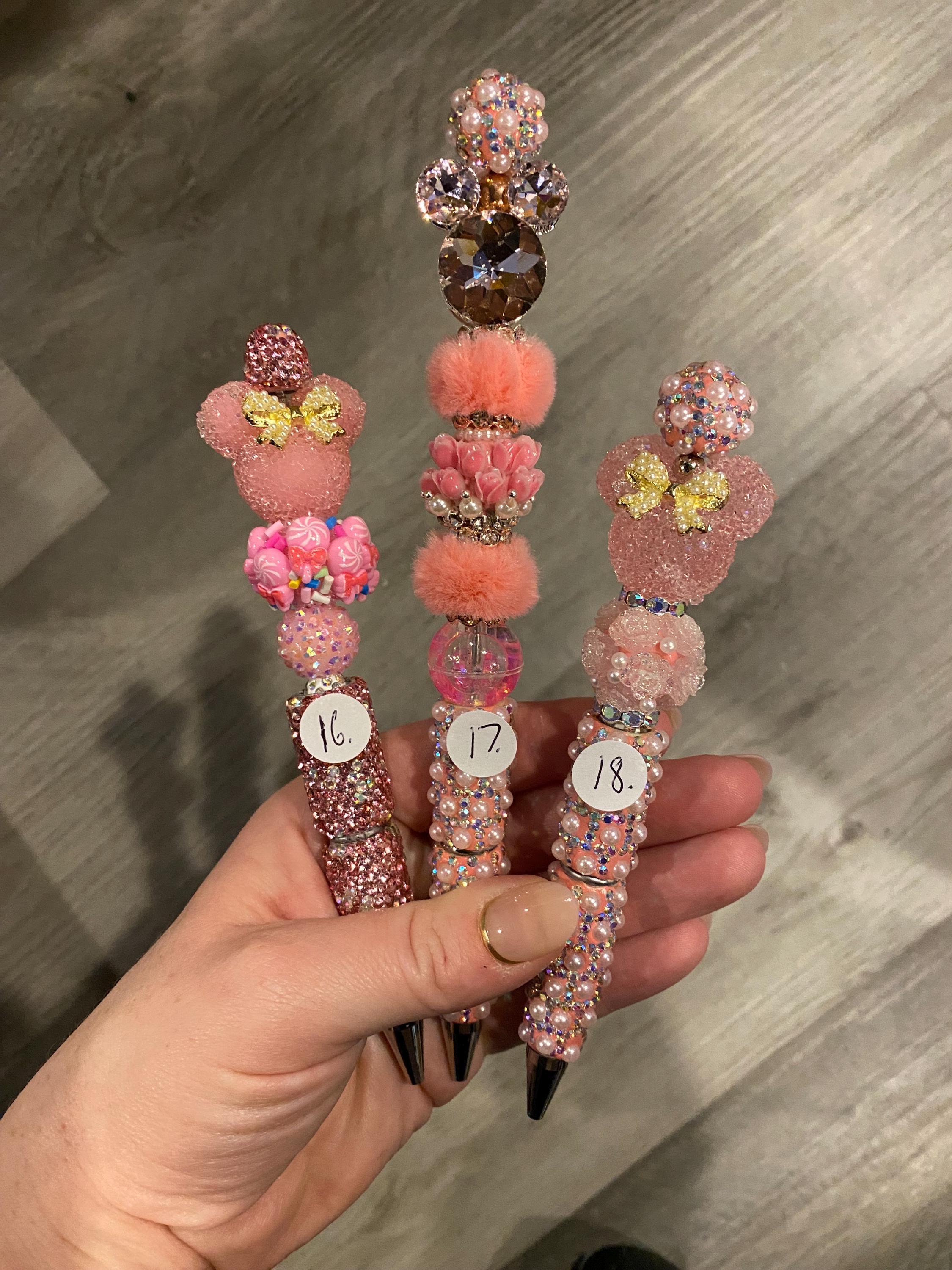 Handmade Beadable Pens - Mickey and Minnie