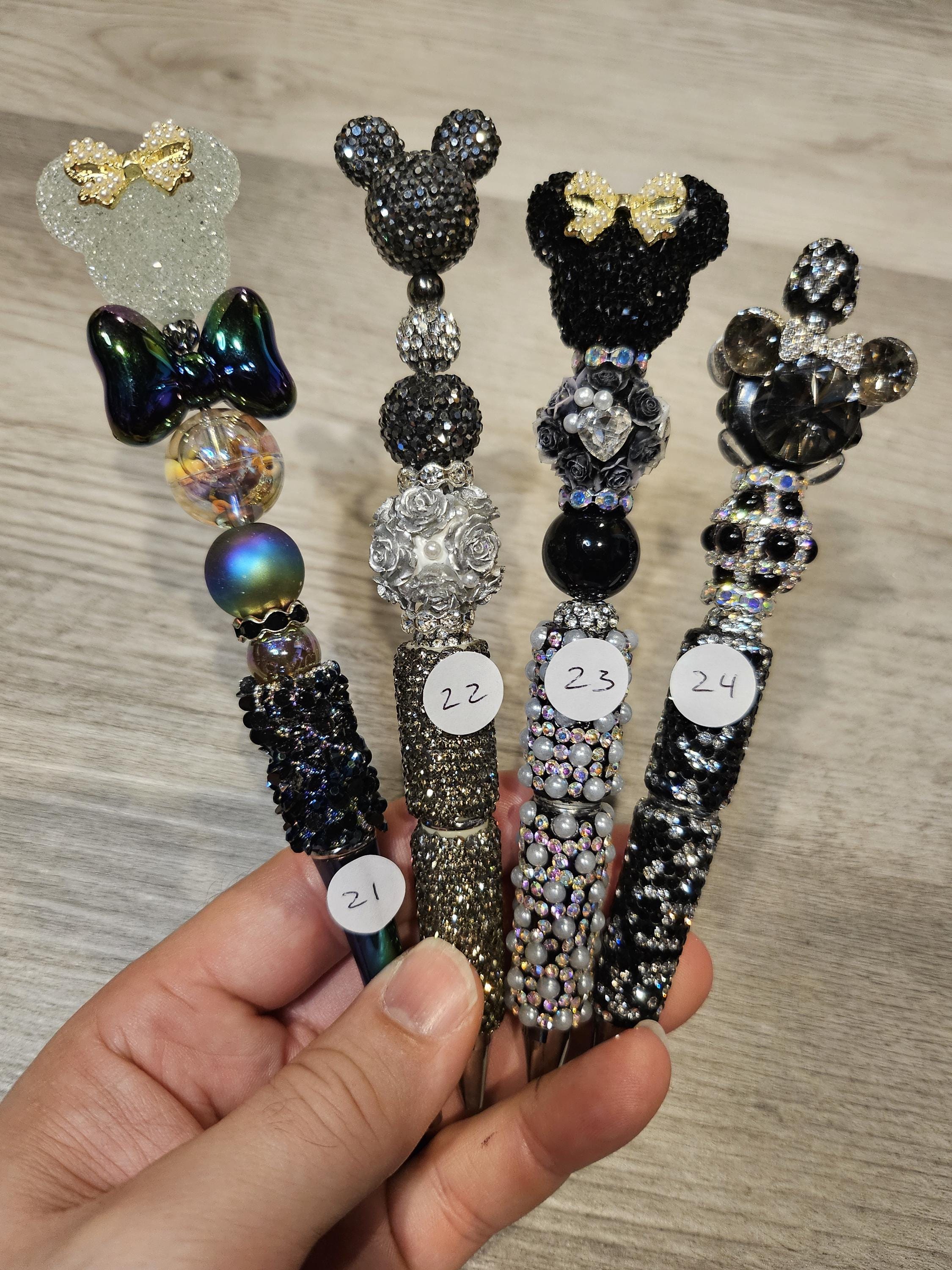 Mickey and Minnie Pens - Handmade Beadable Pens