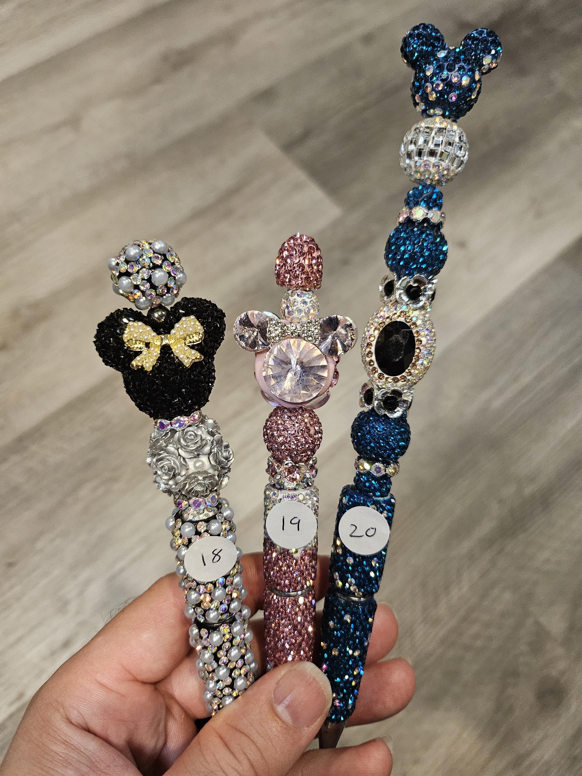 Mickey and Minnie Pens - Handmade Beadable Pens