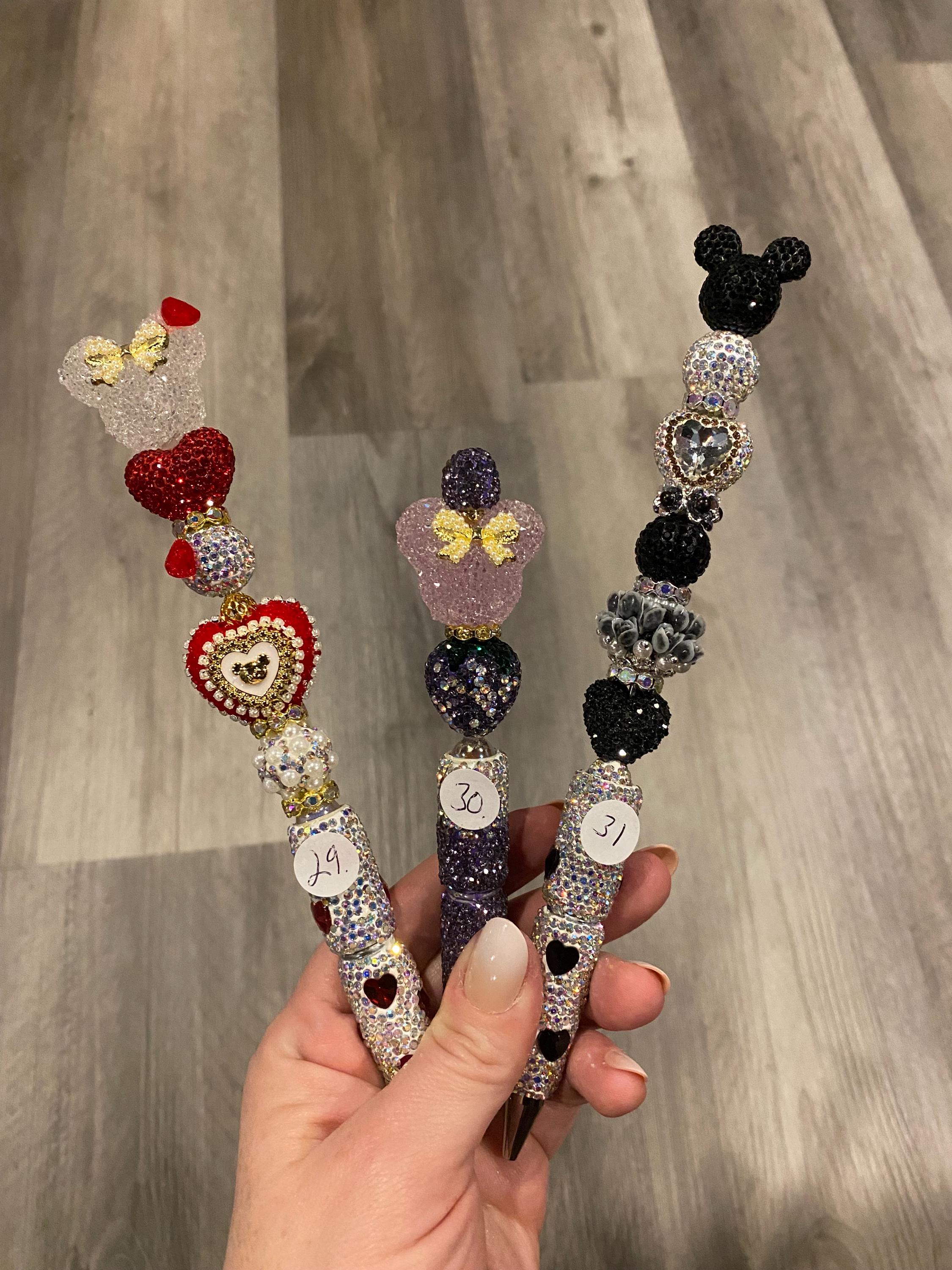 Handmade Beadable Pens - Mickey and Minnie