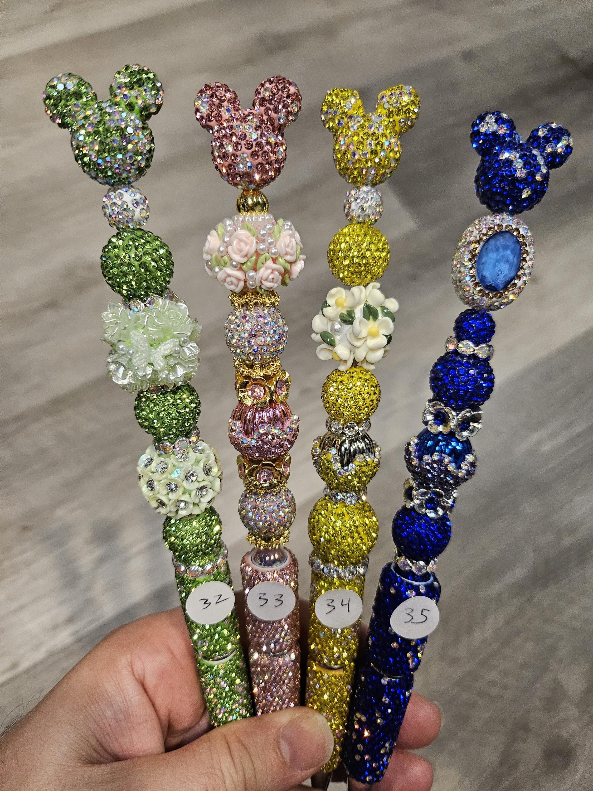 Mickey and Minnie Pens - Handmade Beadable Pens