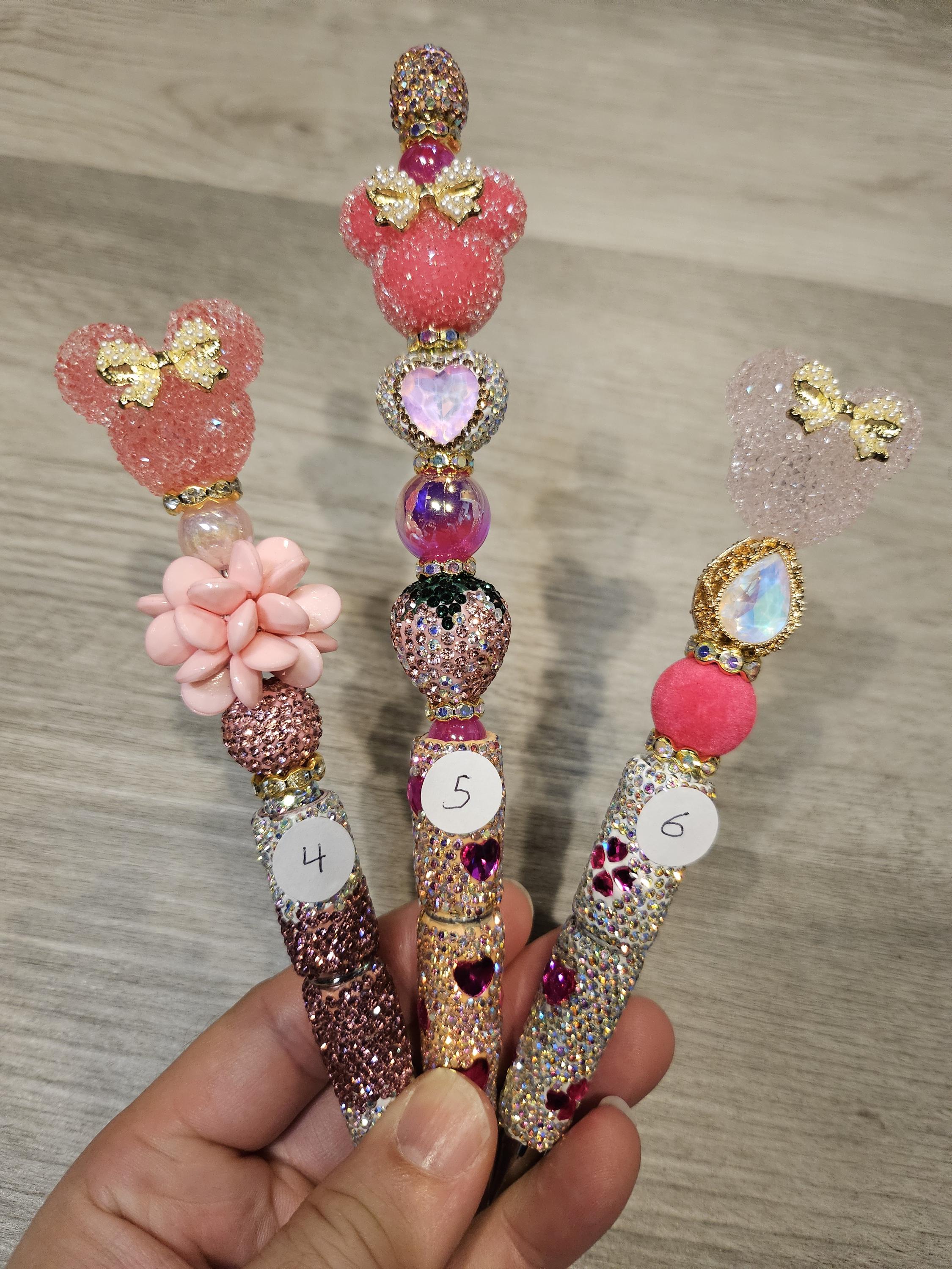 Mickey and Minnie Pens - Handmade Beadable Pens