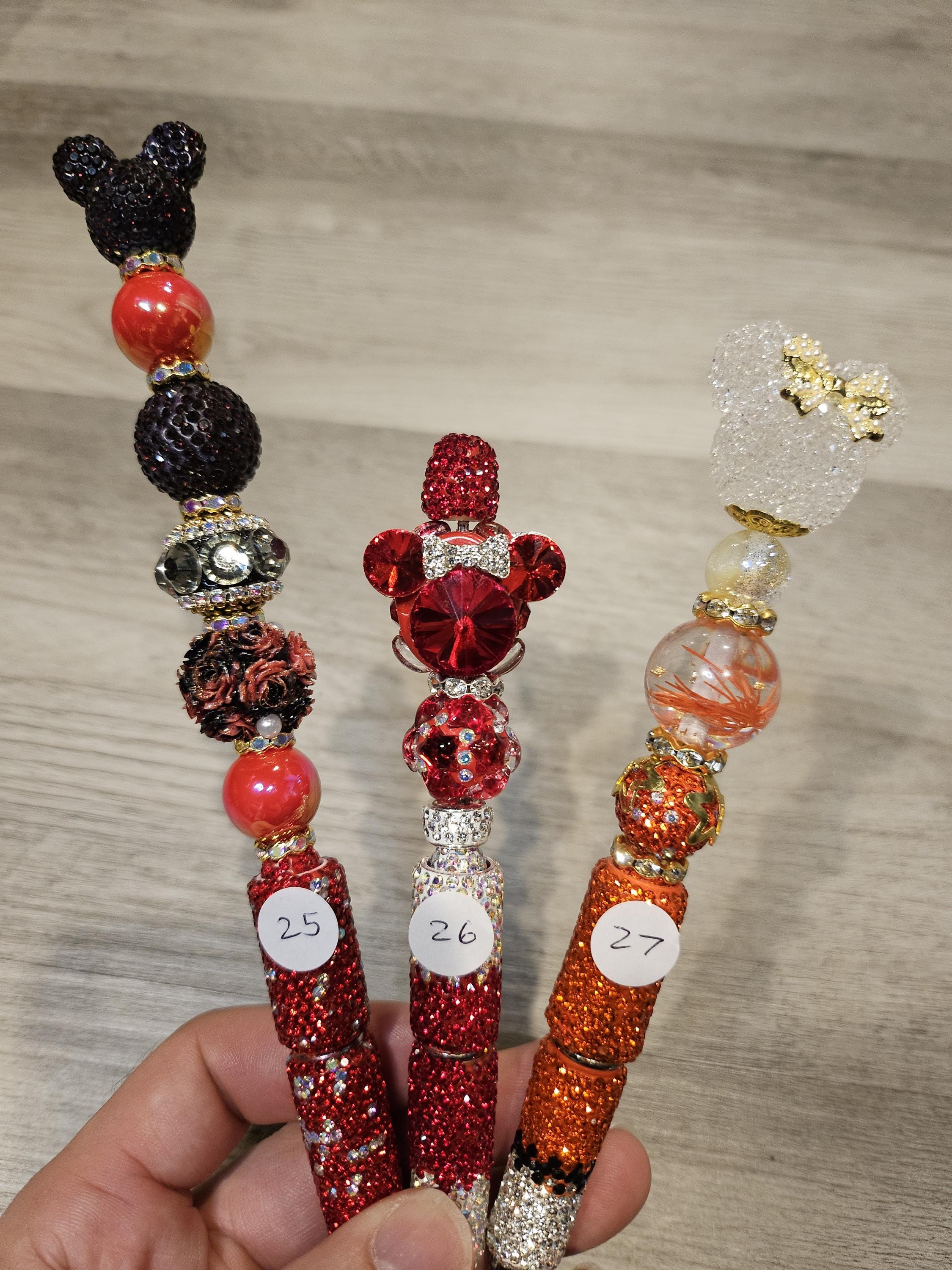 Mickey and Minnie Pens - Handmade Beadable Pens