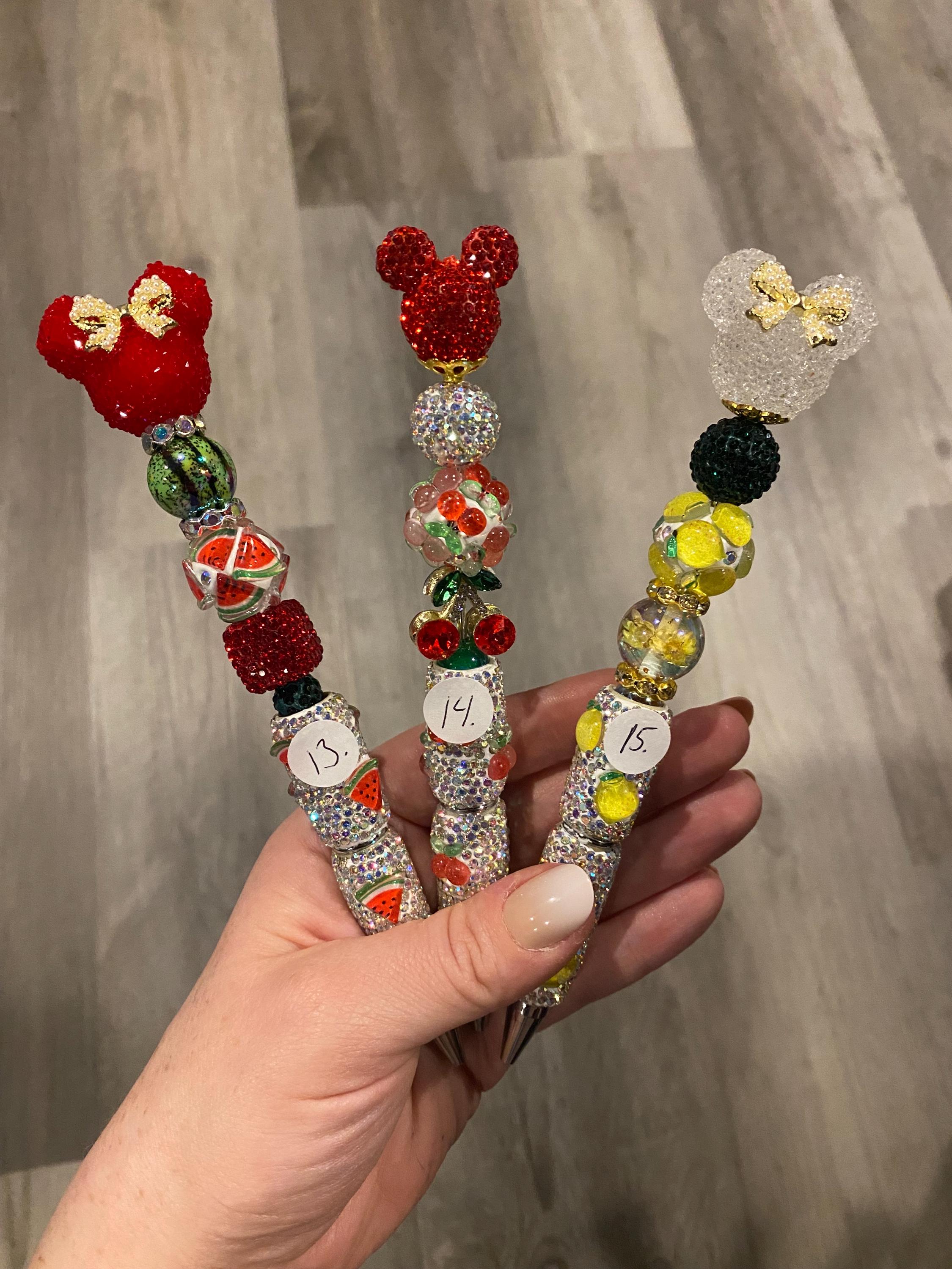 Handmade Beadable Pens - Mickey and Minnie