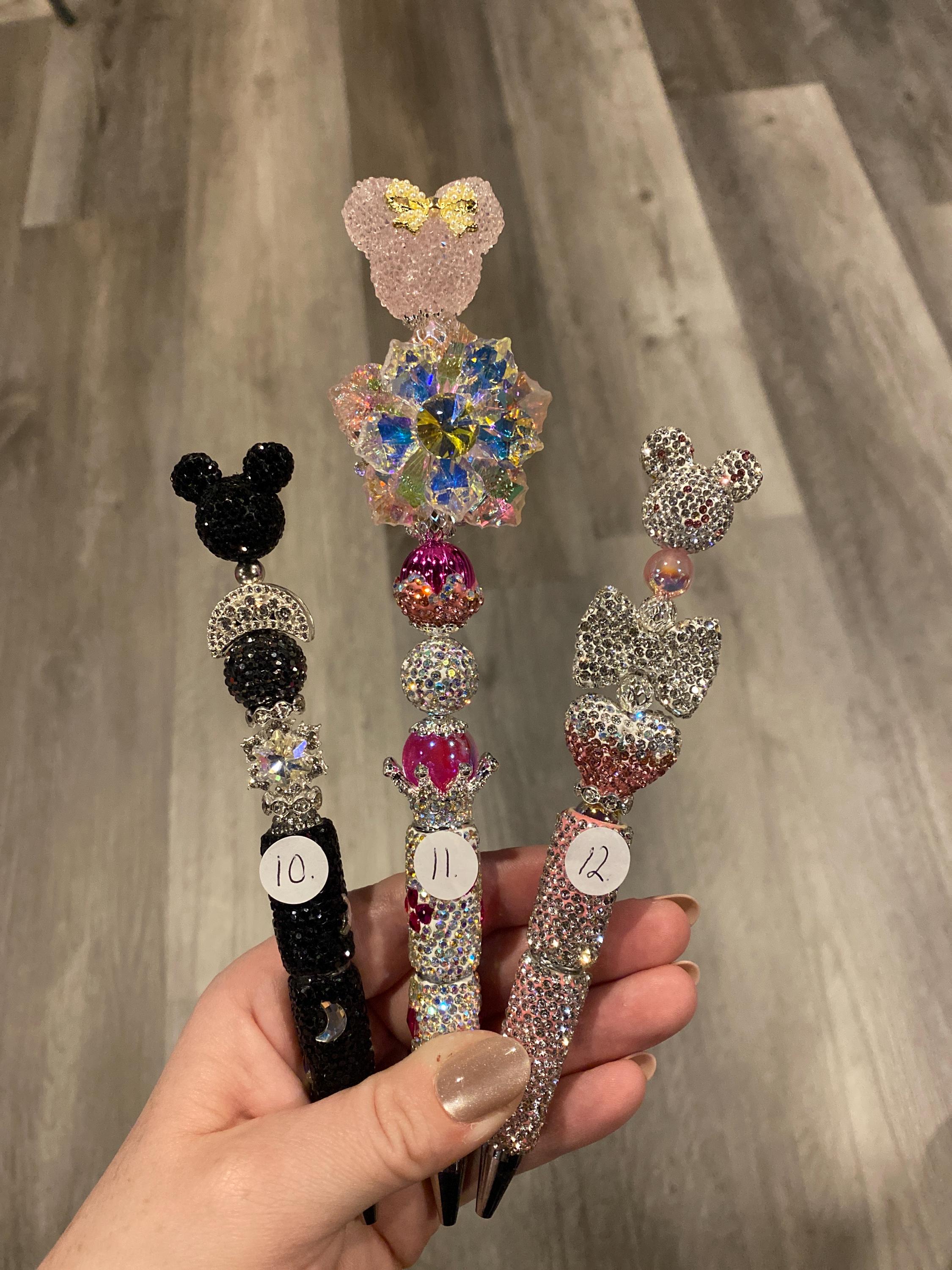 Handmade Beadable Pens - Mickey and Minnie