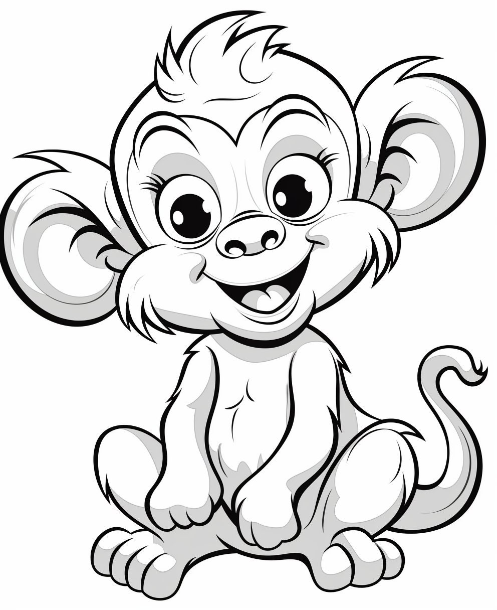 100 Baby and Adult Animals Coloring Page Book, Adults Kids Instant ...