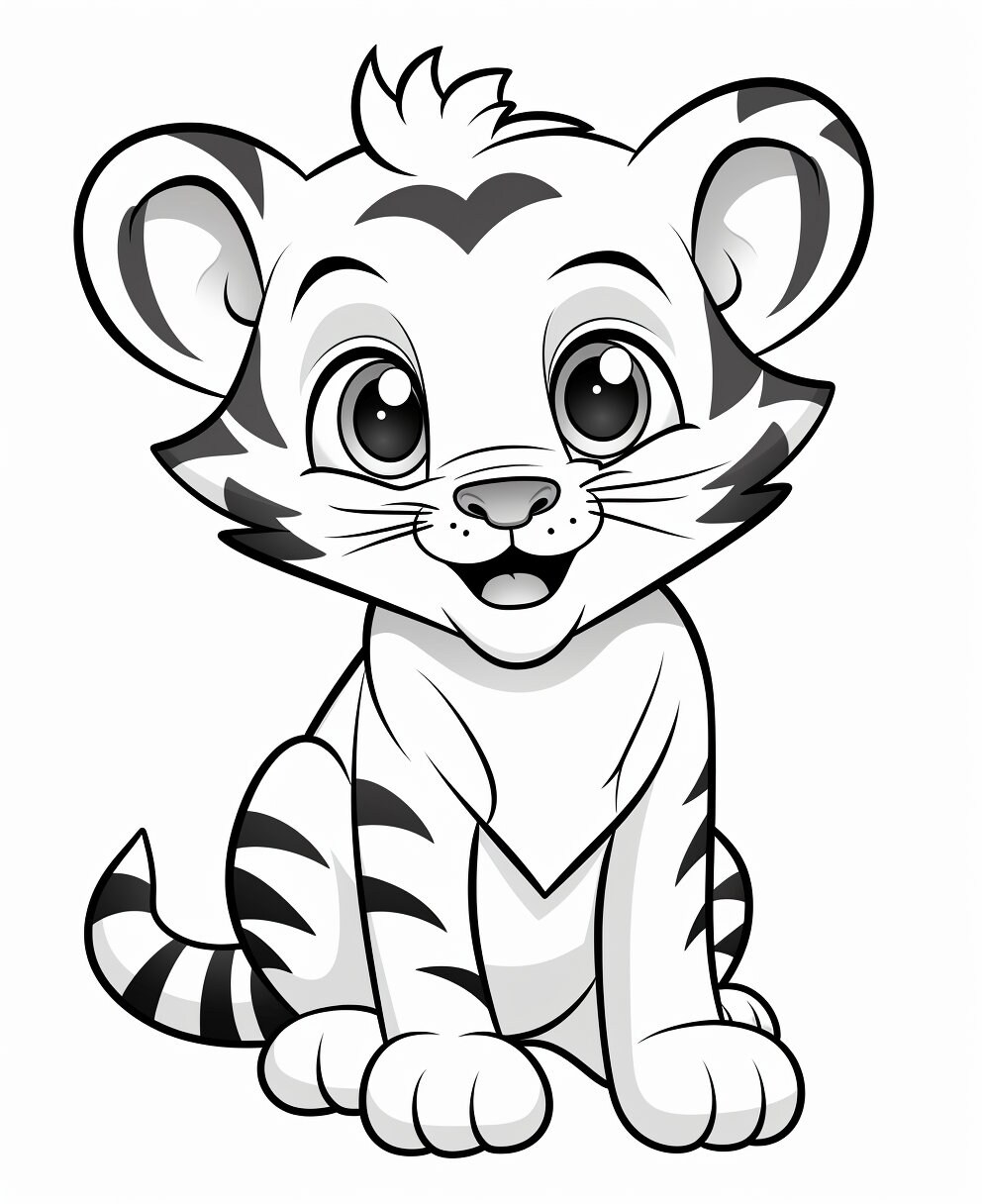 100 Baby and Adult Animals Coloring Page Book Adults Kids - Etsy