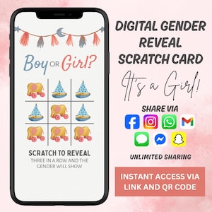 Gratta e vinci virtuale per rivelare il sesso del nascituro / Gratta e vinci digitale per ragazze / Idee per rivelare il sesso del nascituro / Annuncio digitale del sesso del nascituro / È una ragazza / Rivelazione della ragazza
