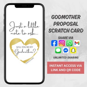 Godmother Digital Scratch Card | Digital Godmother Proposal Scratch Card | Will You Be My Godmother Ecard | Virtual Godmother Proposal