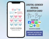 Gender Reveal Virtual Scratch Card | Digital Boy Scratch Card | Gender Reveal Idea | Digital Gender Announcement | Its a Boy | Boy Reveal