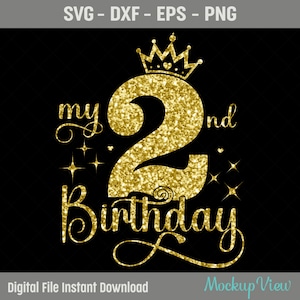 Mein 2. Geburtstag SVG, 2 Jahre altes Geburtstagskind svg, 2 Jahre alt alles Gute zum Geburtstag schneiden, Eps, Dxf, svg, png Dateien