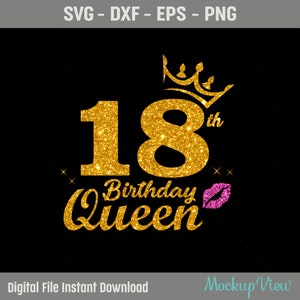 18. Geburtstags-Königin SVG, Geburtstags-Diva zwar, Geburtstags-Königin zwar, 18. Geburtstag-Svg, 18 Jahre alter Geburtstags-Schneideplotter, Eps, Dxf, svg, png-Dateien