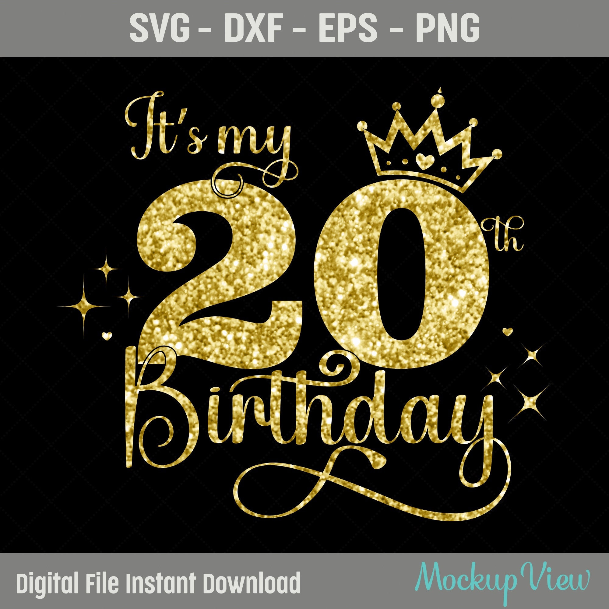 ୨୧RIBBON୨୧ページ It's My 20th Birthday SVG, 20 Years Old Birthday Girl Svg, 20