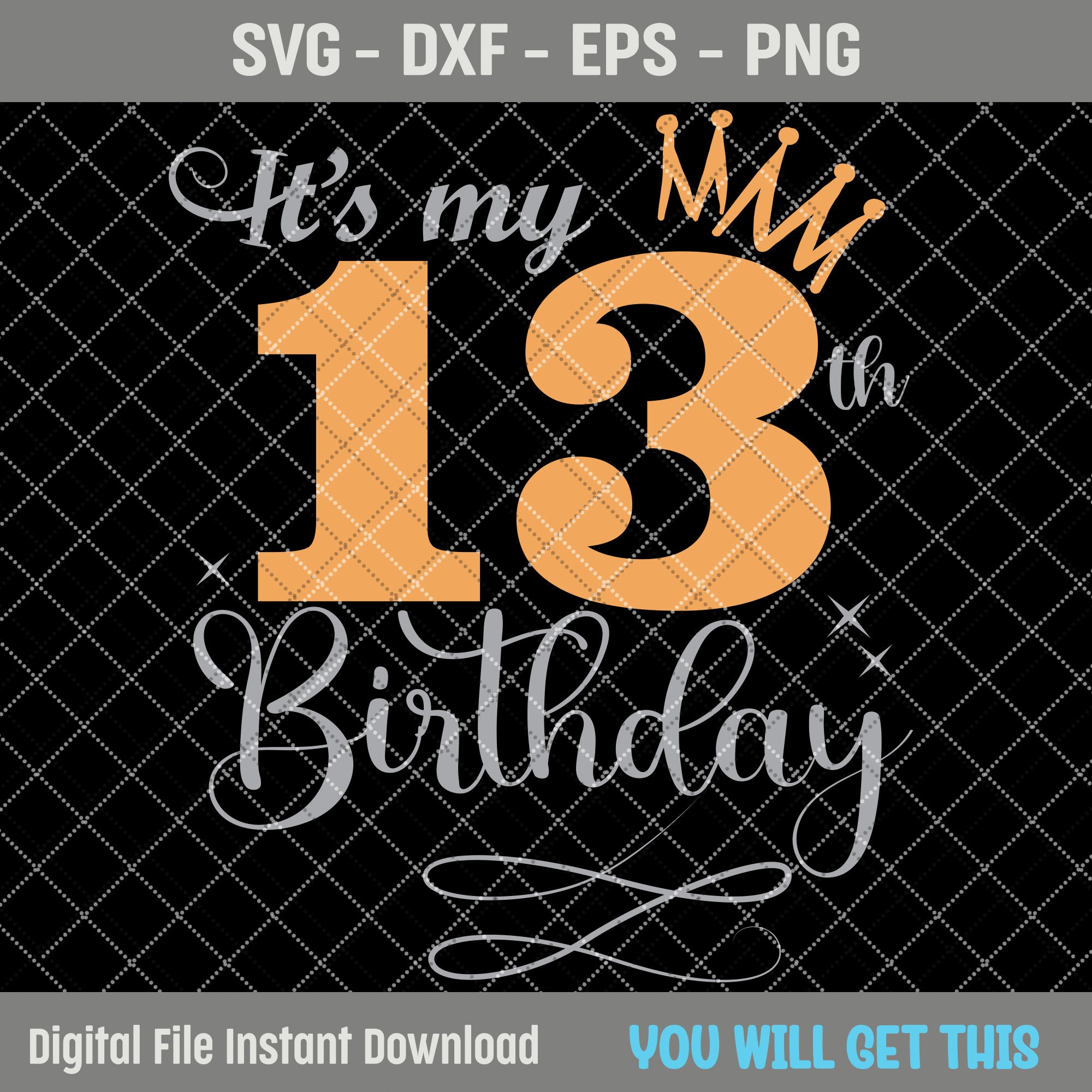 13歳の誕生日です SVG、13歳の誕生日の女の子 SVG、13歳のお誕生日