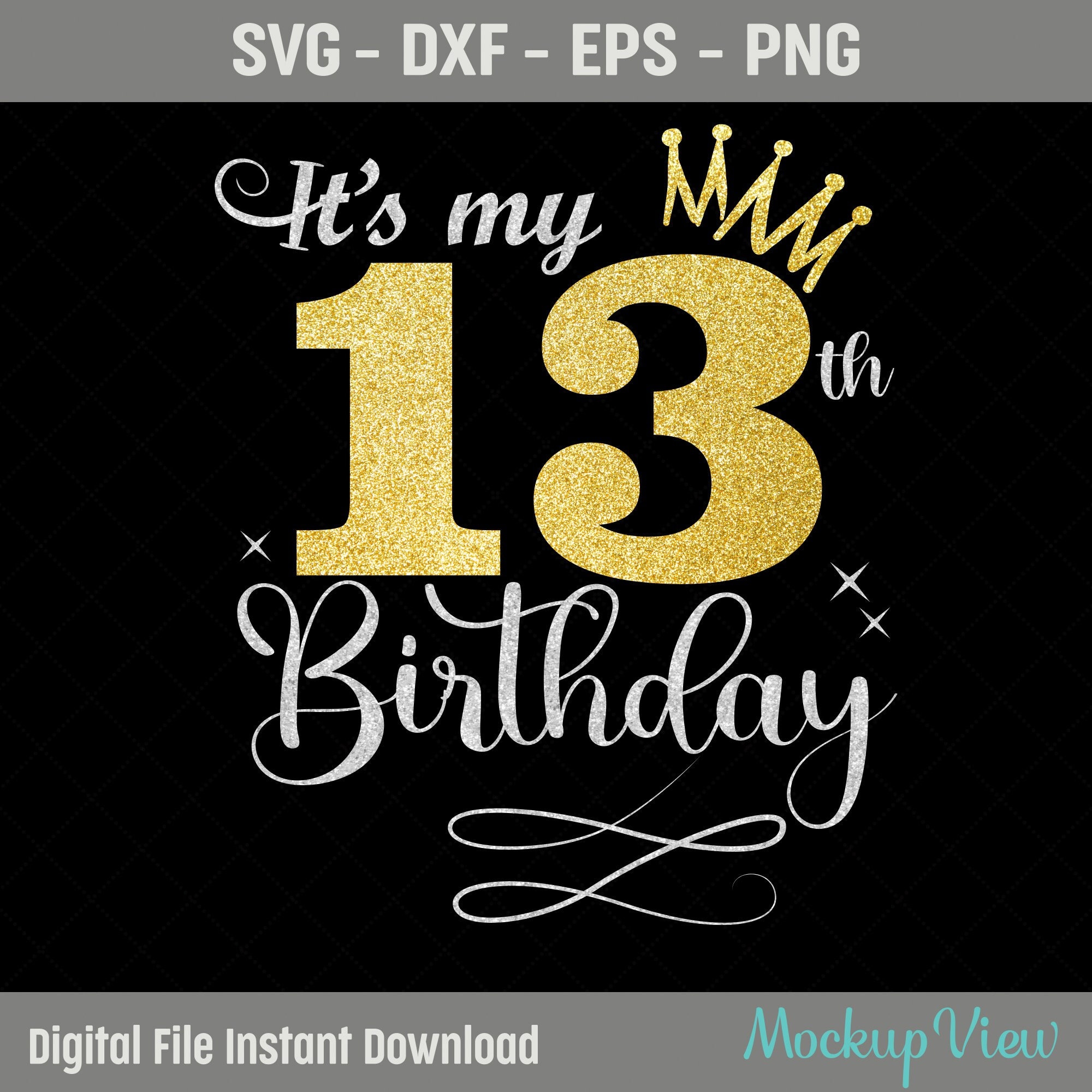 お誕生日おめでとう 13歳の誕生日です SVG、13歳の誕生日の女の子 SVG、13歳のお誕生日