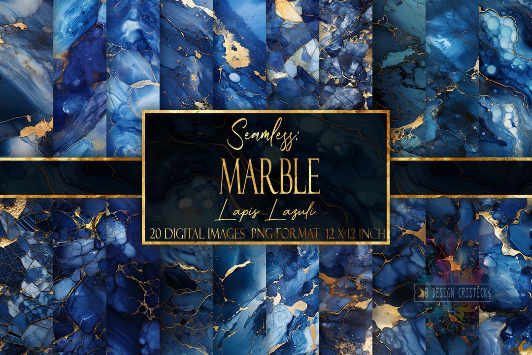 20 Lapis Lazuli Marble Seamless Patterns Digital Paper - Etsy