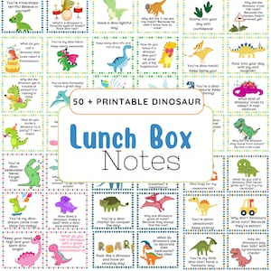 Notes de déjeuner de dinosaures, notes de boîte à lunch de dinosaures, notes de déjeuner d'école, cartes d'encouragement, notes de retour à l'école, notes de déjeuner imprimables pour des enfants
