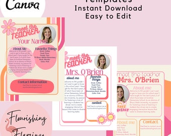 Bright Pink Meet the Teacher Template, Groovy Meet the Teacher, Back to School Teacher Resource Printable, Parent Teacher conferences