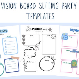 New Year Student Vision Board Worksheets, Student Vision Board Kit, New Year Student Goal Setting, College Vision Setting Party