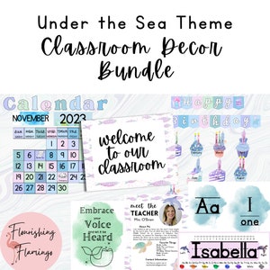 Under the Sea Classroom Decor - Watercolor - Classroom Decor Bundle