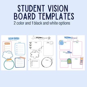 Student Vision Board, Student Vision Board Kit, New YearGoal Setting, Middle School Student Goal Setting, High School Goal Setting