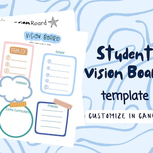 Student Vision Board, Student Vision Board Kit, Student Goal Setting, Middle School Goal Setting, High School Goal Setting, Classroom Vision