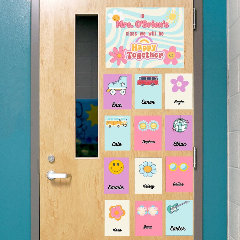 Groovy 70s Classroom Decor Welcome Door Decor, Retro Classroom Door ...
