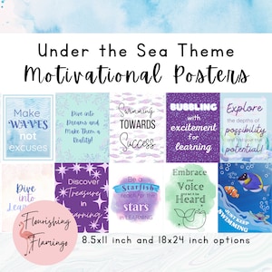 Under the Sea Classroom Decor - Watercolor - Motivational Posters - 2 sizes