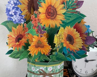 3D Pop Up Flower Bouquet Card