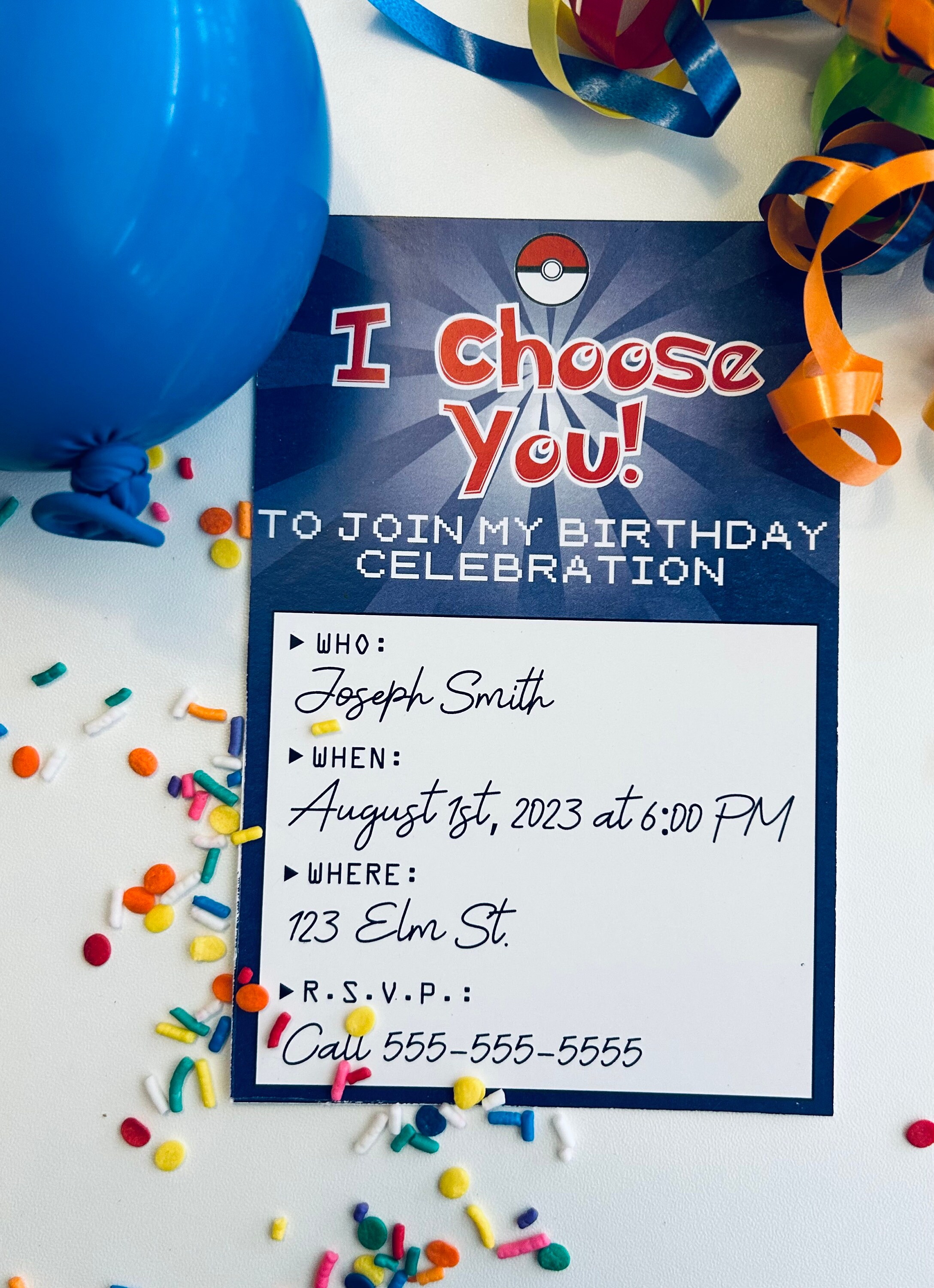Pokemon Birthday Party Invitation