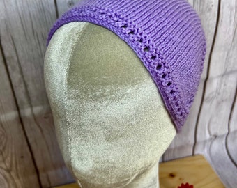 Hand Knitted bandana Lavender For Women, Triangle Bandana Kerchief