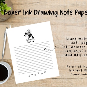 Boxer Peeking Ink Drawing Stationary/Notepad