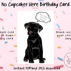 No Cupcakes Here Printable 5x7 Greeting Card