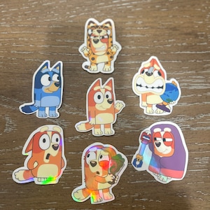 Bingo Sticker Set/ Plain and Vinyl Options/ Hand drawn designs/ Bluey