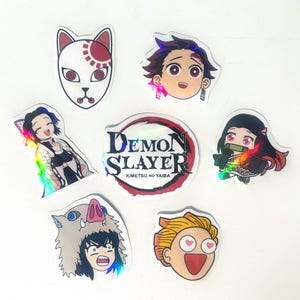 Demon Slayer Sticker Set/ Plain and Vinyl Options/ Hand drawn designs/ Anime
