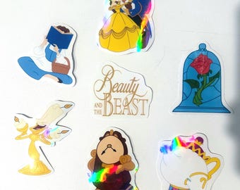 Beauty and the Beast/ Plain and Vinyl Options/ Hand drawn designs/ Disney Princess