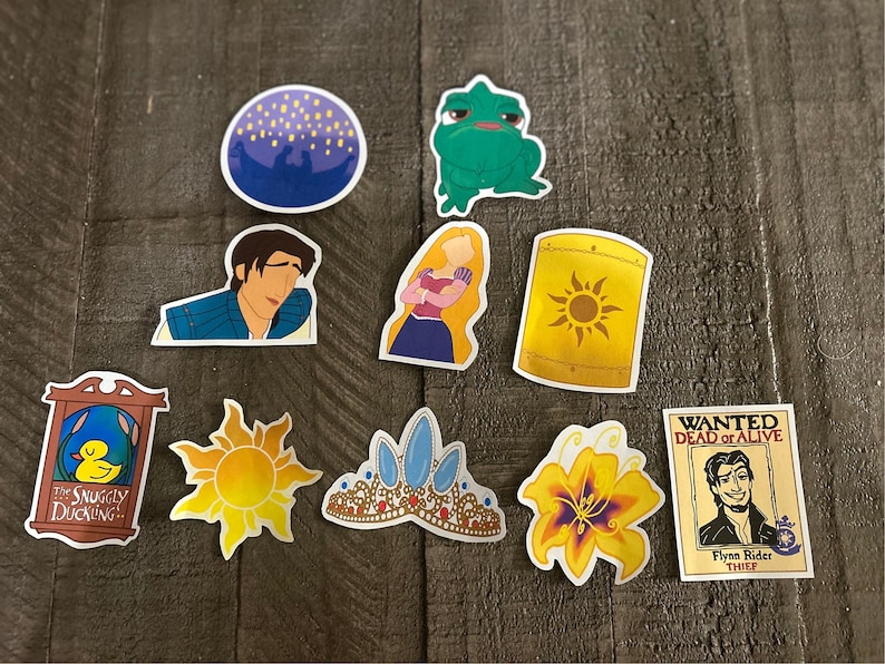 Tangled Sticker Collection/ Plain and Vinyl Options/Hand made Bild 1