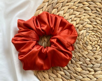 Silk Scrunchie Silk Hair Accessories Satin Scrunchies Silk Hair Tie Gift for Her Silk Scrunchy Bridal Silk Orange Scrunchie Set