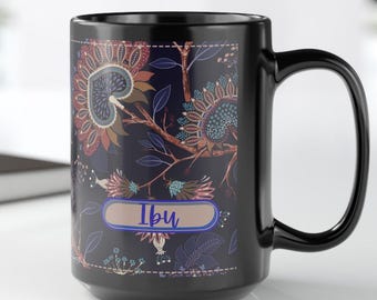 Indonesian Mother Ibu Decorative Mug, 15oz | Ibu Nationality, Cultural Design