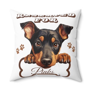 Personalized Doberman Spun Polyester Square Pillow 4 sizes Reserved dog pillow gift for dog lover dog mom gift dog dad gift pillow