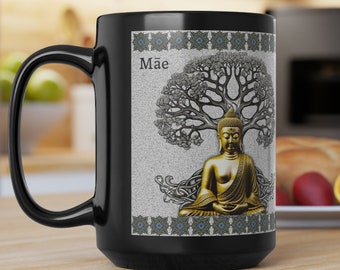 Thai mother Black Mug  Thailand inspired Thai design  mom Birthday gift for mom, Mothers Day gift Thai mug Special gift for Mom