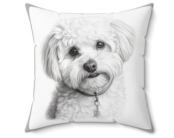 Bichon Frise Pillow: Double-Sided Dog Photo Print