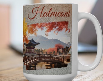 Korean Halmeoni Ceramic Mug 15oz Korean Grandmother mug Korean inspired design mug for grandma gift Halmeoni gift