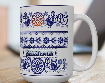 Danish Bedstemor Ceramic Mug 15oz for Danish Grandmother gift  Danish inspired gift Danish grandma gift Bedstemor gift mug