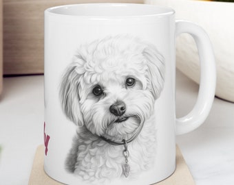 Personalized Bichon Frise Mug: Custom Dog Mom/Dad Coffee Cup